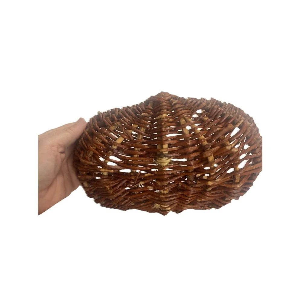Primitive Butt Basket Woven Twig Sticks Small Antique Rustic Handmade Heritage‎